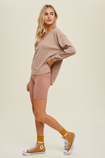 Waffle Knit Top Soft Mocha
