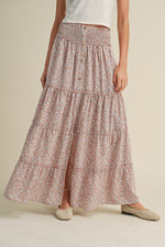 Floral Tiered Skirt Mauve