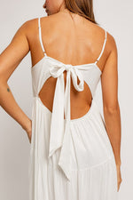 Tie Back Tiered Maxi Dress White