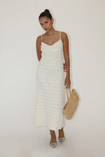 Textured Knit Maxi Dress Cream