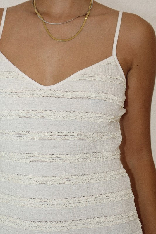 Textured Knit Maxi Dress Cream
