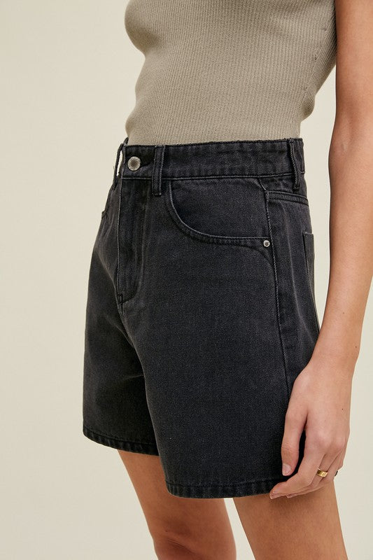 Classic Mom Shorts Charcoal