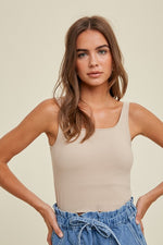 Ribbed Knit Seamless Brami Top Mocha