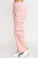 Fleece Cargo Joggers Pink