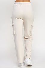 Fleece Cargo Joggers Beige