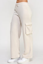 Fleece Cargo Joggers Beige
