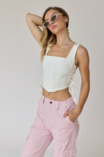 Bustier Top White Denim