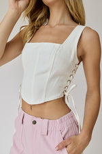 Bustier Top White Denim