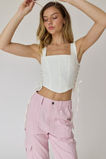 Bustier Top White Denim