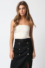 Ribbed Tube Top Ecru