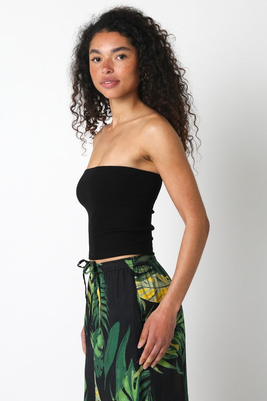 Ribbed Tube Top Black