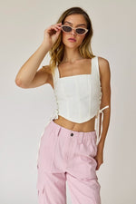 Bustier Top White Denim