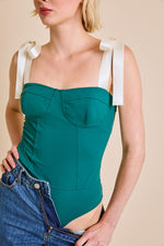 Shoulder Tie Bustier Bodysuit