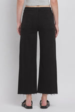 High Rise Crop Wide Leg Jeans Black