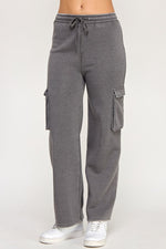Fleece Burn Out Cargo Jogger Charcoal