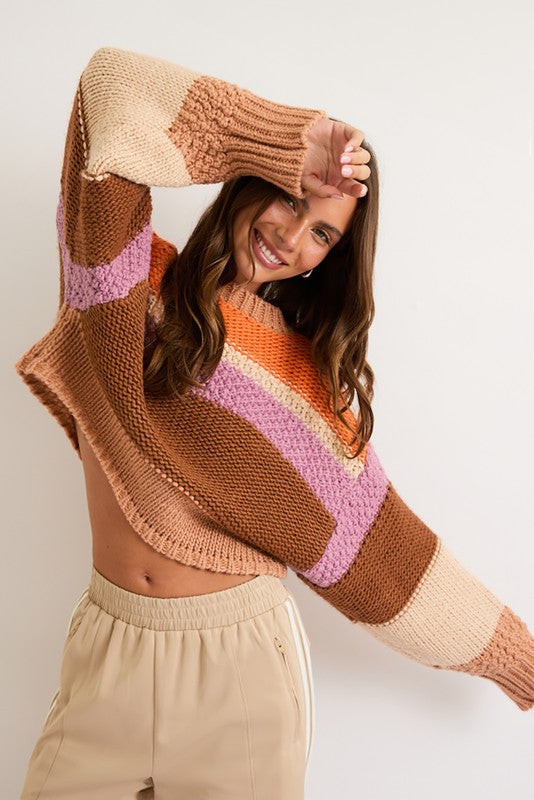 Striped Cropped Sweater