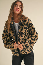 Leopard Print Sherpa Jacket