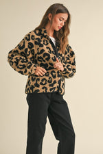 Leopard Print Sherpa Jacket