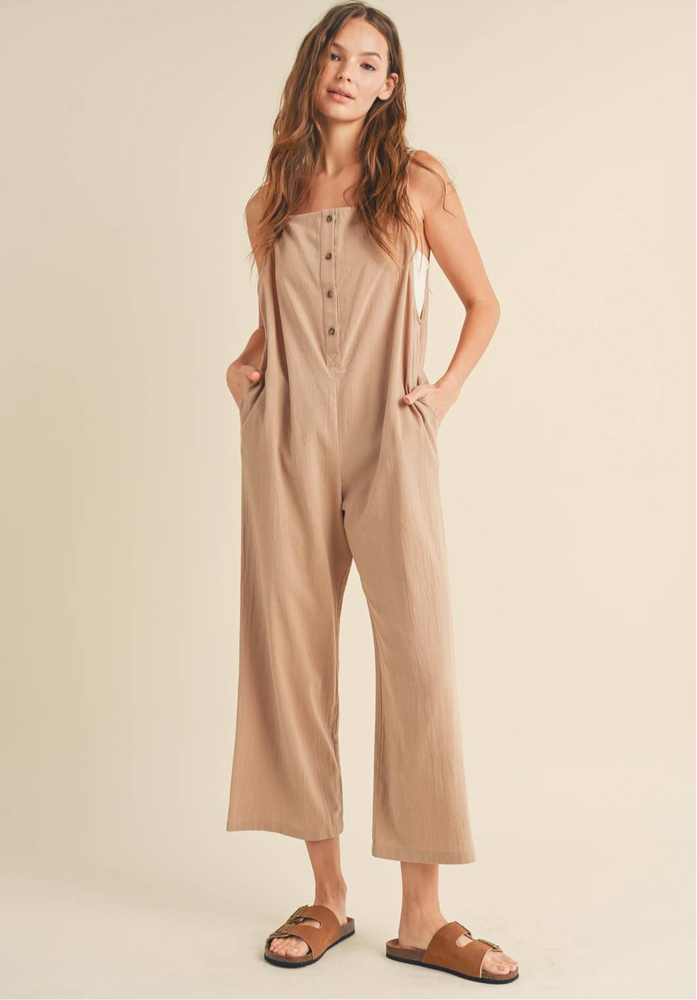 Cotton Square Neck Overalls