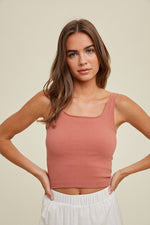 Ribbed Knit Seamless Brami Top Sienna
