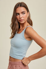 Ribbed Knit Seamless Brami Top Coastal
