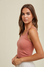 Ribbed Knit Seamless Brami Top Sienna