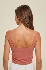 Ribbed Knit Seamless Brami Top Sienna