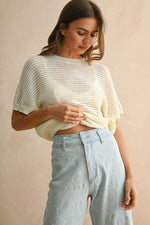 Knit Surplice Open Back Top