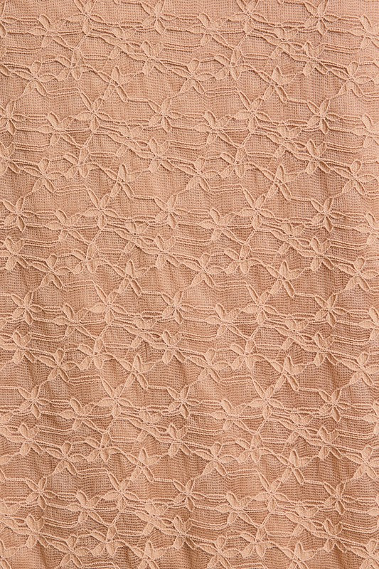 V-Neck Ruffle Detail Lace Tie Front Top