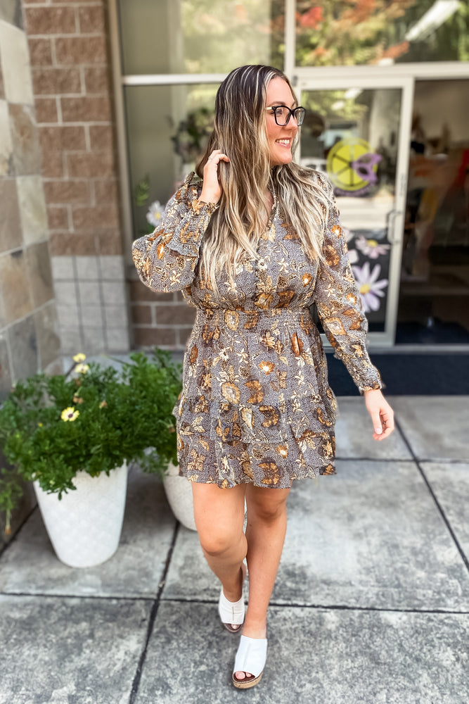 Safiya Floral Dot Print Dress