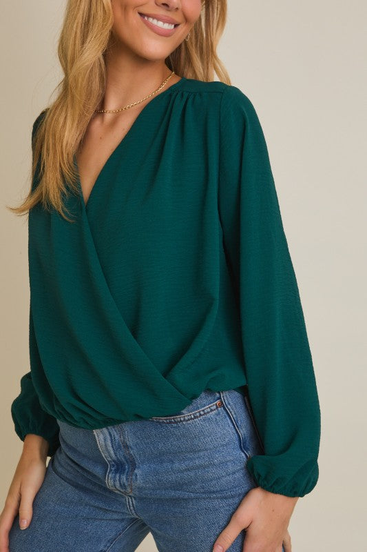 Surplice Blouse Teal