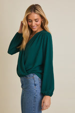 Surplice Blouse Teal