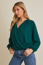 Surplice Blouse Teal
