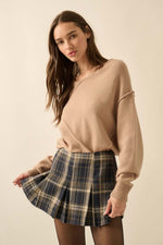 Plaid Flannel Pleated Mini Skort