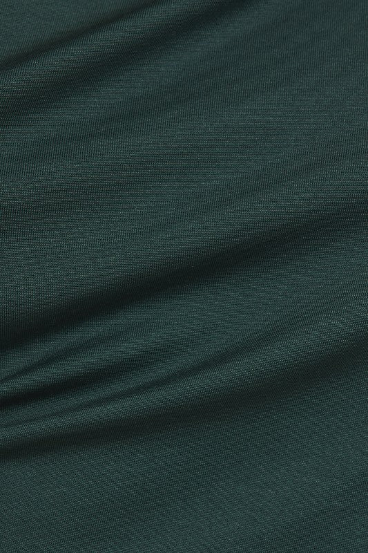 Cowl Neck Long Sleeve Top Dark Green