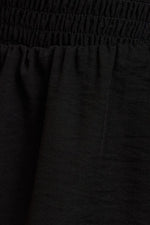 Square Neck Smocked Long Sleeve Dress Black