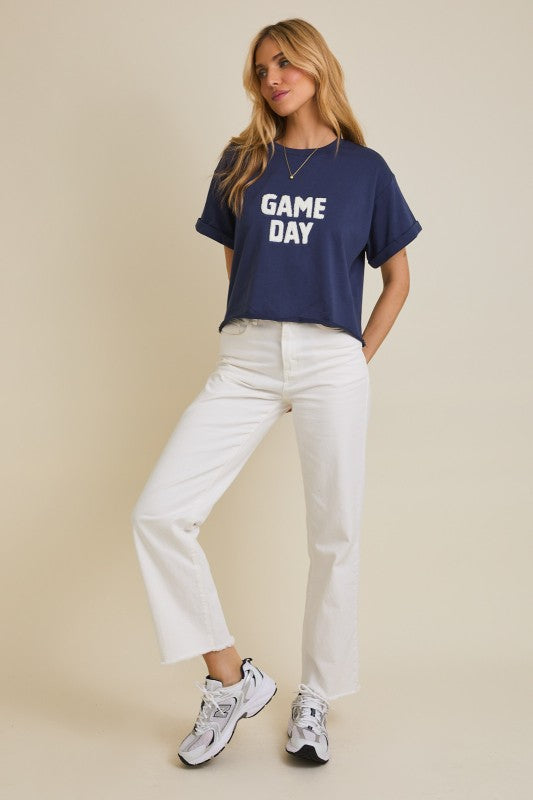 Navy Blue Game Day Terry T-Shirt