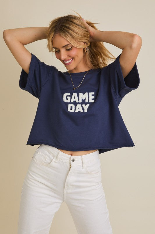 Navy Blue Game Day Terry T-Shirt