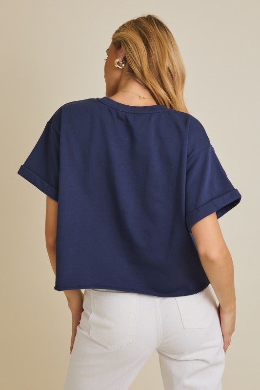 Navy Blue Game Day Terry T-Shirt