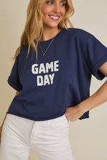 Navy Blue Game Day Terry T-Shirt