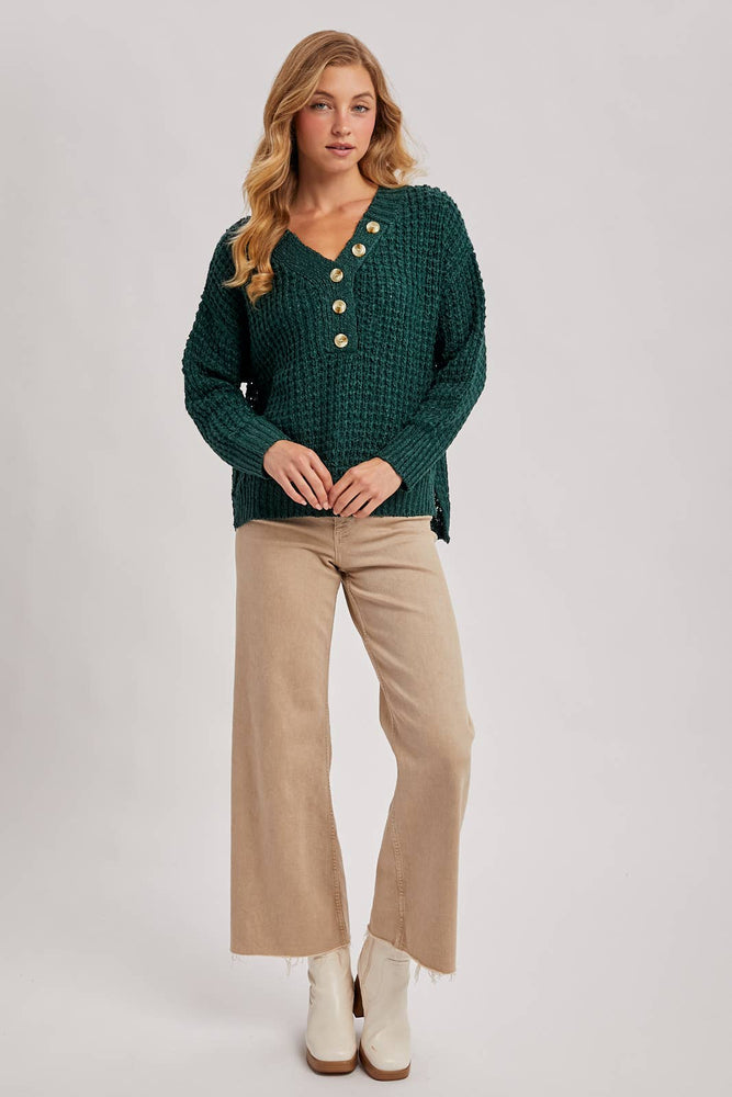 Thermal Henely Sweater Top