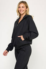 Fleece Zip Up Hoodie Black