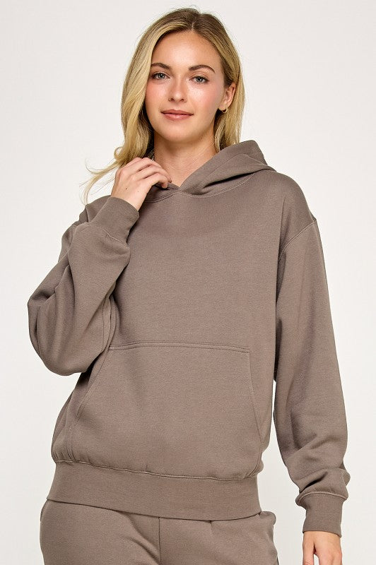 Fleece Oversized Hoodie Taupe