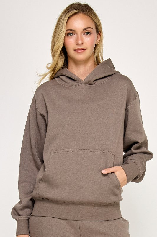 Fleece Oversized Hoodie Taupe