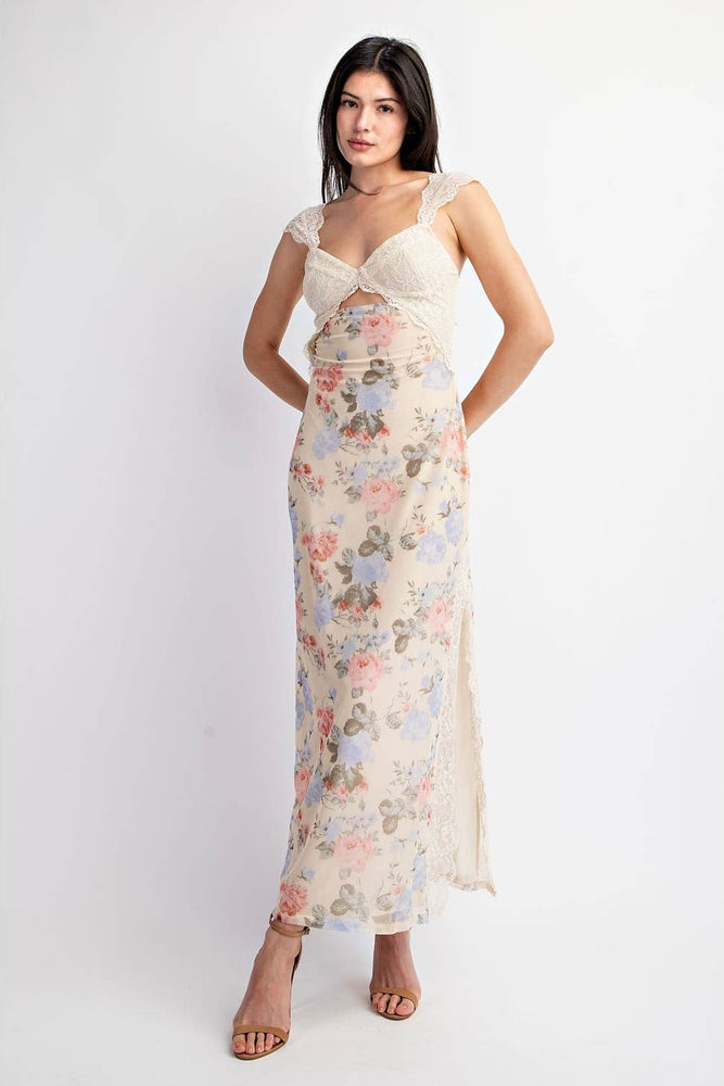 Lace Top Bralette Floral Dress Lace Top Bralette Floral Dress