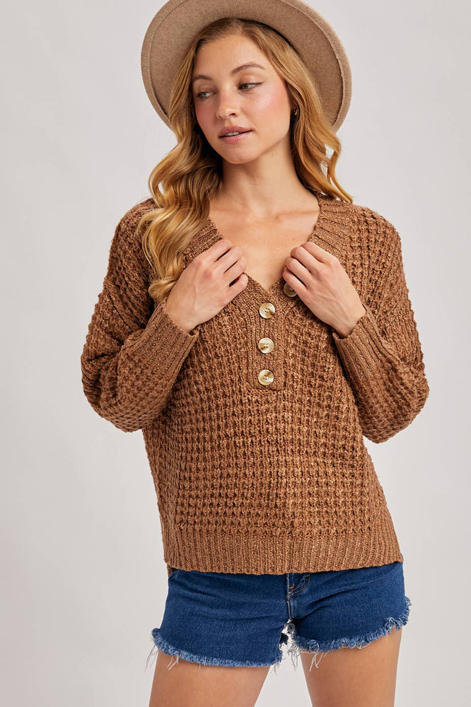 Thermal Henely Sweater Top