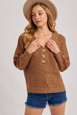 Thermal Henely Sweater Top