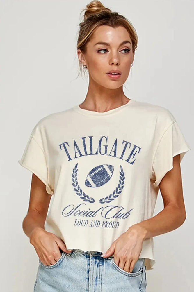 Tailgate Social Club Vintage Graphic Crop Tee