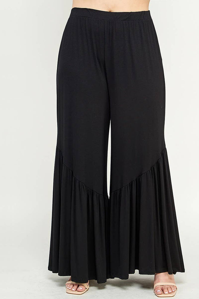 Plus Size High Waisted Ruffle Pant