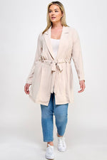 Plus Size Trench Jacket W/Tie